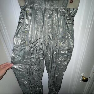 NWOT Free People Shiny Green Star Pants with Pockets size Small